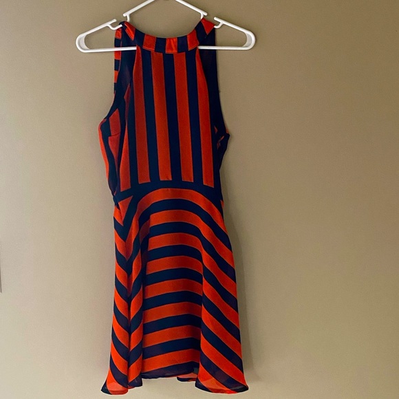 Umgee Dresses & Skirts - Women’s Umgee USA Blue and Orange Striped Tank Dress with Tie Back. Size Small